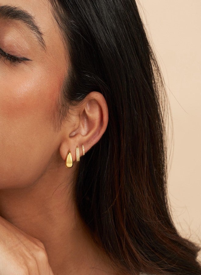 VIROMY Gold Hoop Earrings Set for Women Trendy, 14K Gold Plated Lightweight Small gold Hoop Earrings Chunky Open Hoops Earrings Stacks Jewelry Gifts - Image 4